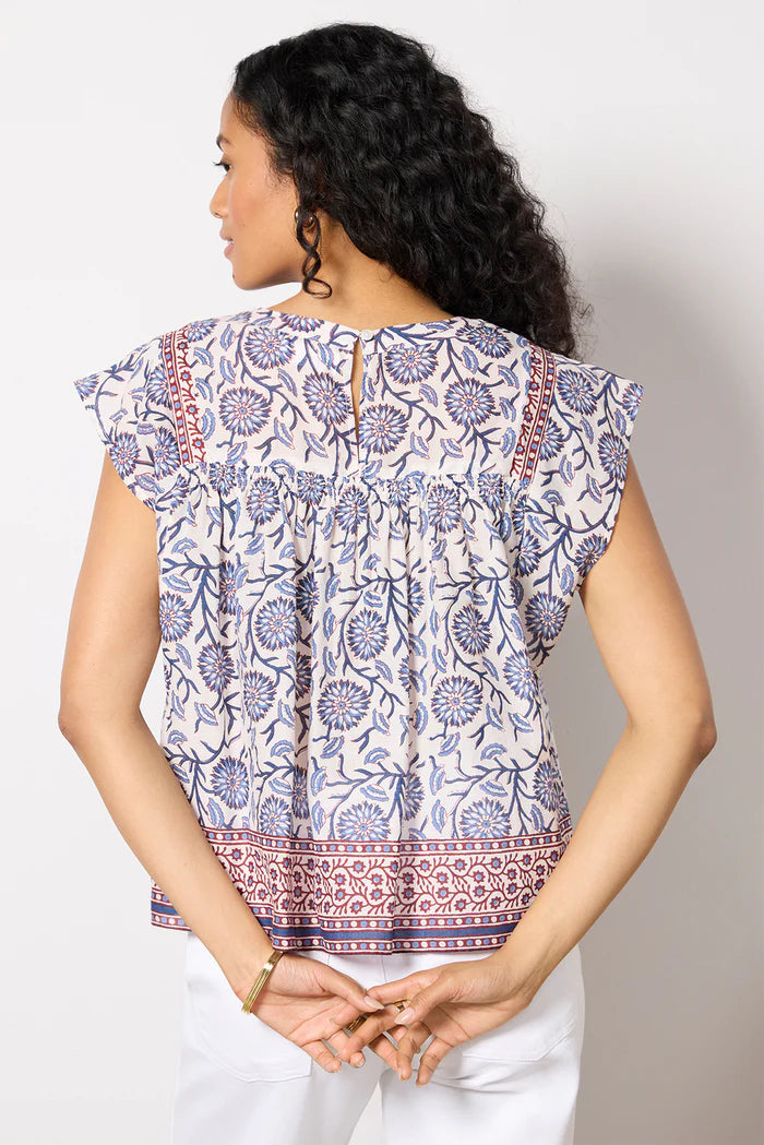 Selene Blouse - Cream Floral
