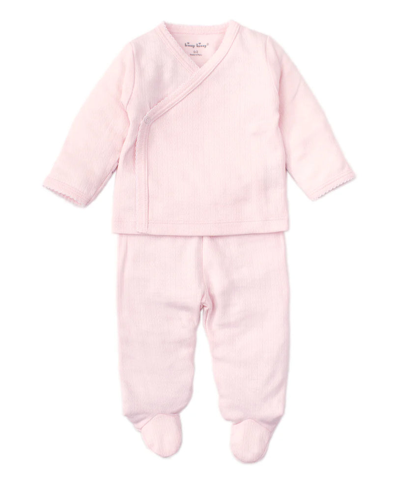 Pointelle Tee & Pant Set - Pink