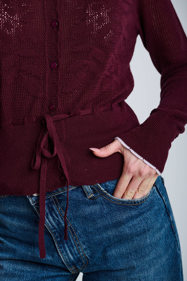 The Flirt Sweater - Wine