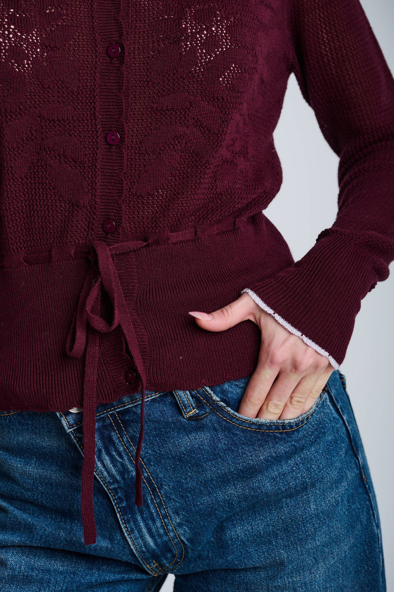 The Flirt Sweater - Wine