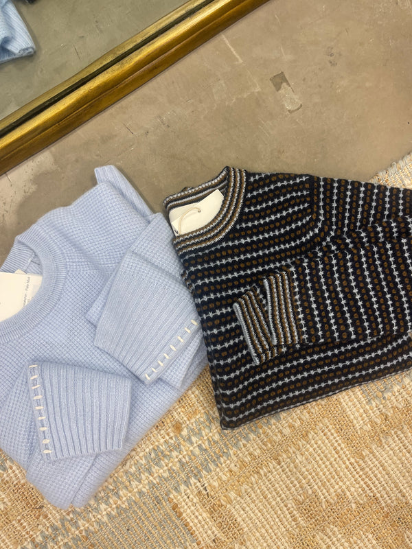 Cashmere Waffle Sweatshirt - Pale Mist