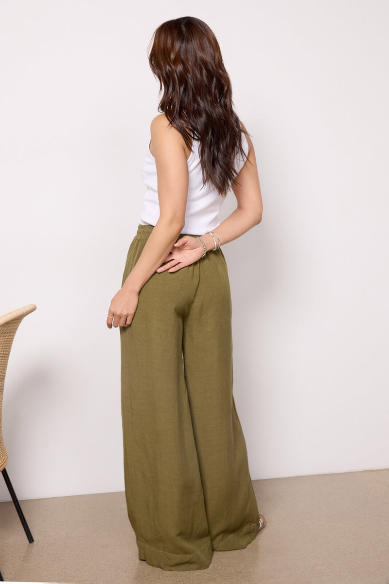 Wide Leg Pant in Olive