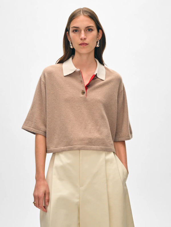 Cashmere Cropped Polo