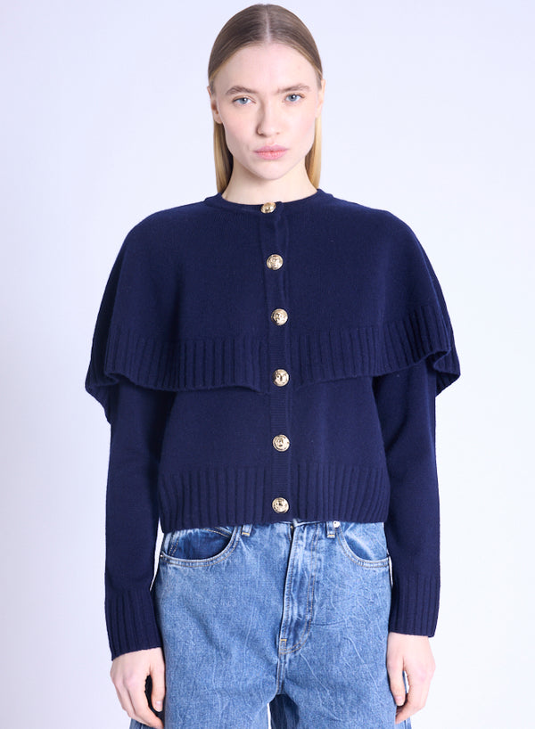 Millicent Cape Sweater - Navy