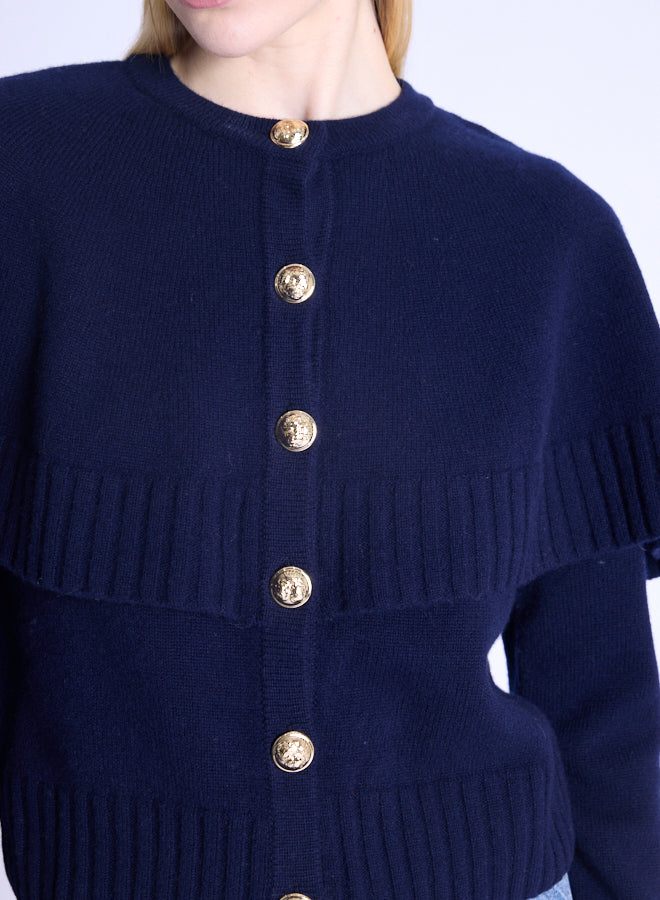 Millicent Cape Sweater - Navy