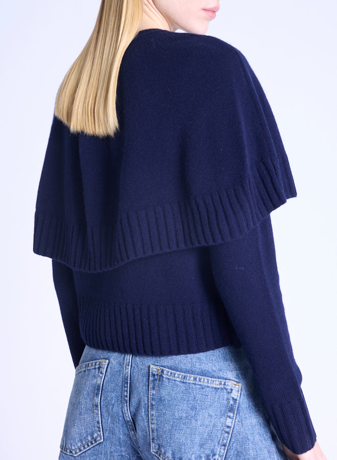 Millicent Cape Sweater - Navy