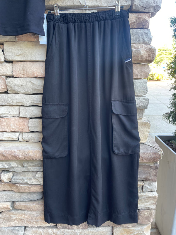 Twill Cargo Skirt - Black