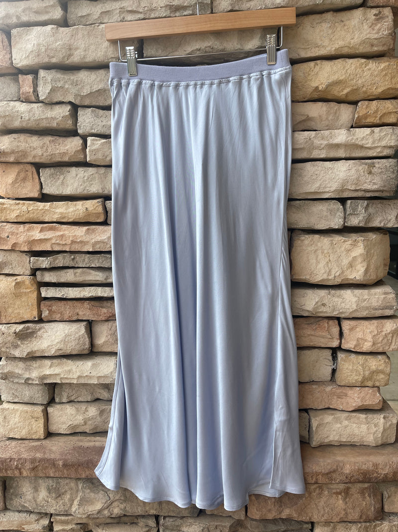 Satin Slip Skirt - Moon Blue