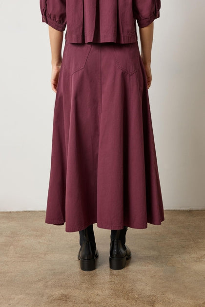 Seamed Maxi Skirt - Merlot