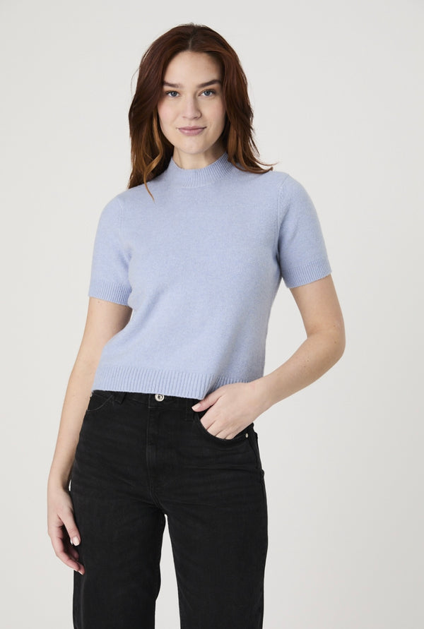 Vhari Mock Neck Knit Top - Moonmist