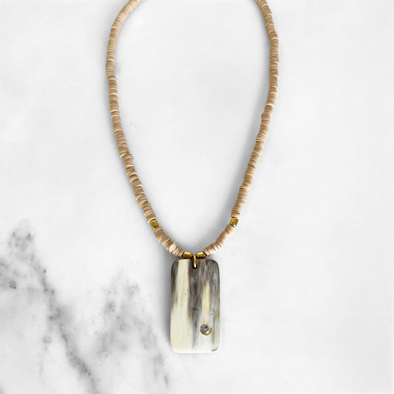 Tan Crystal Bone Necklace