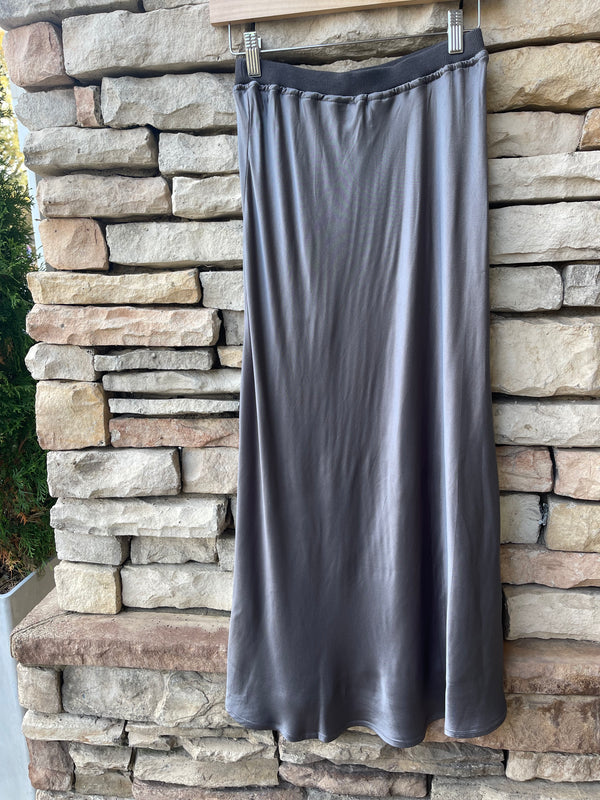 Satin Slip Skirt - Cement