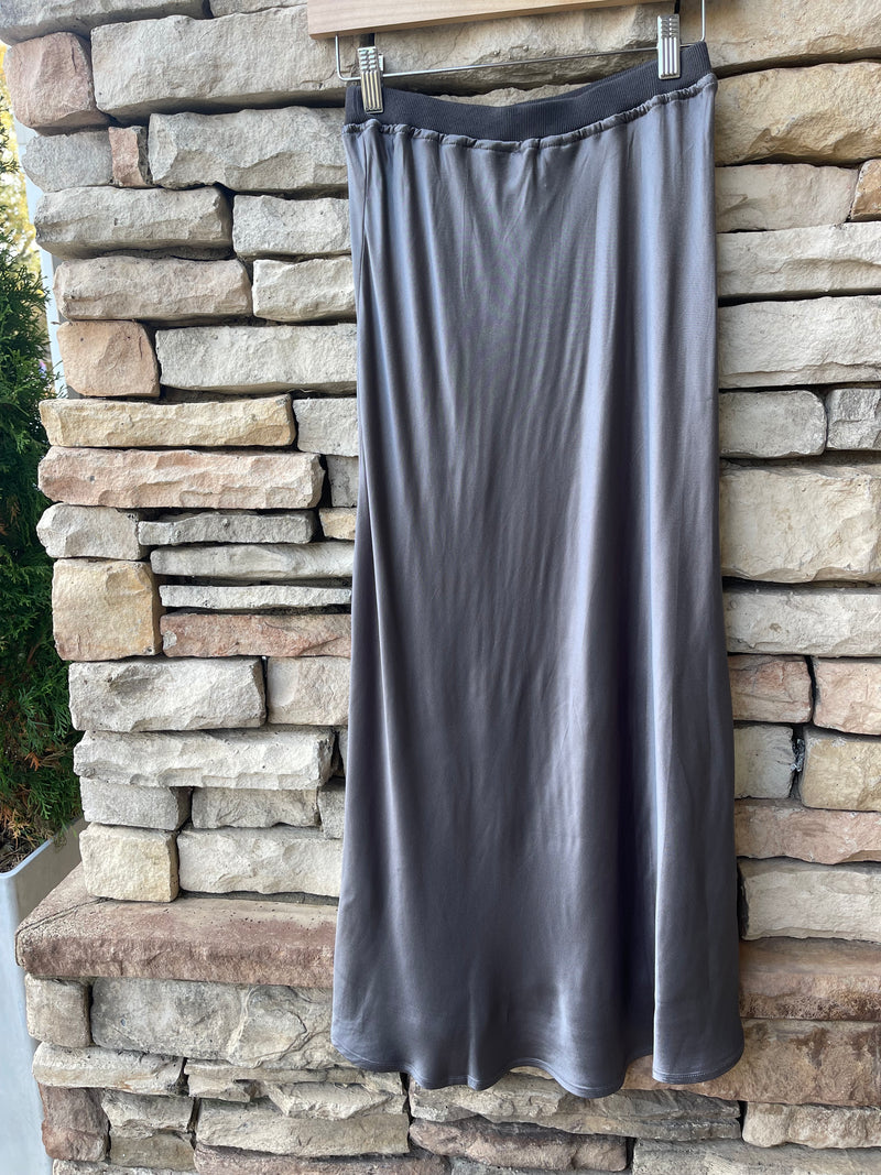 Satin Slip Skirt - Cement