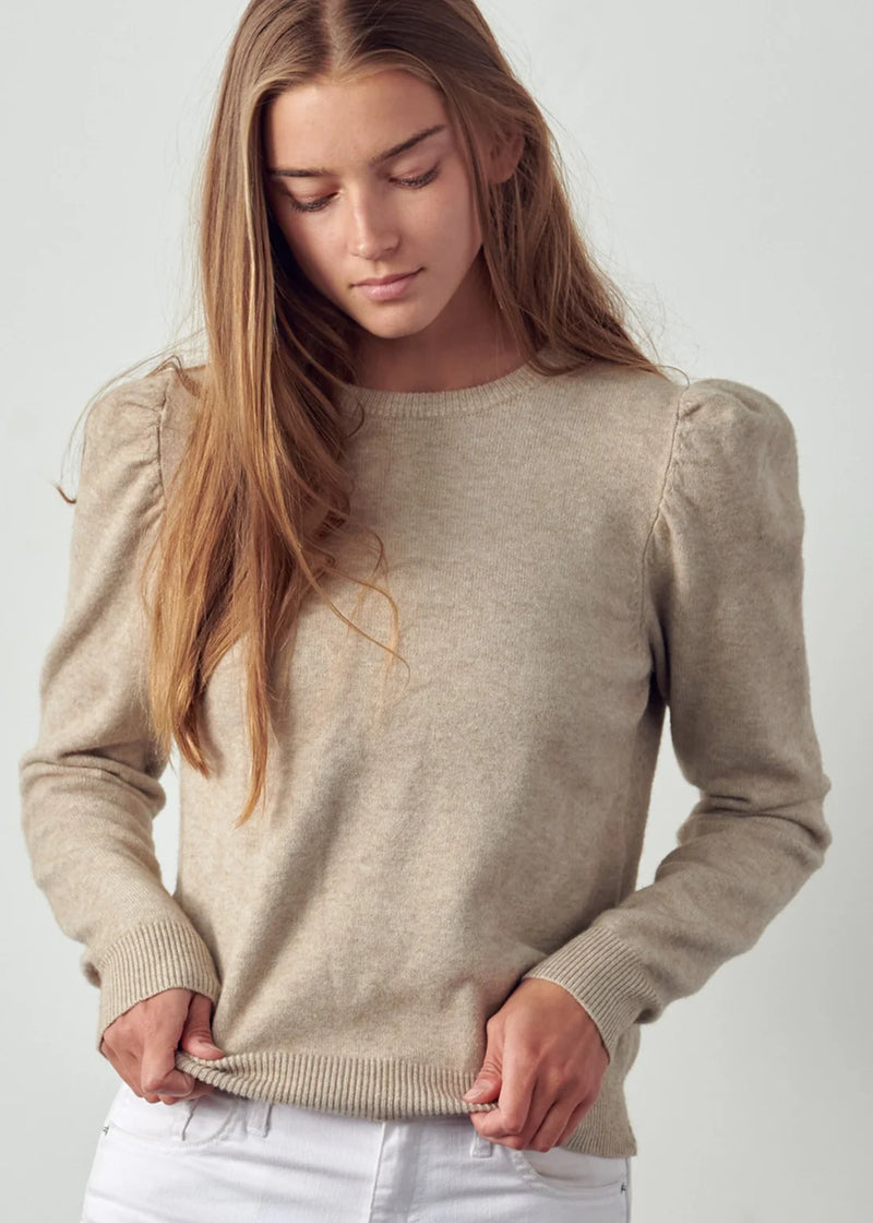 Puff Sleeve Sweater - Taupe