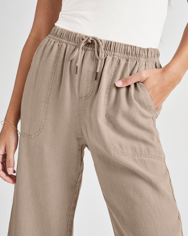 Angie Crop Wide Leg Pant in Khaki