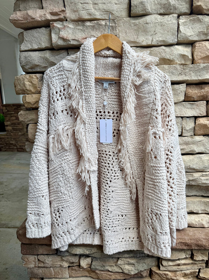 Southwest Fringed Cardigan - Sand