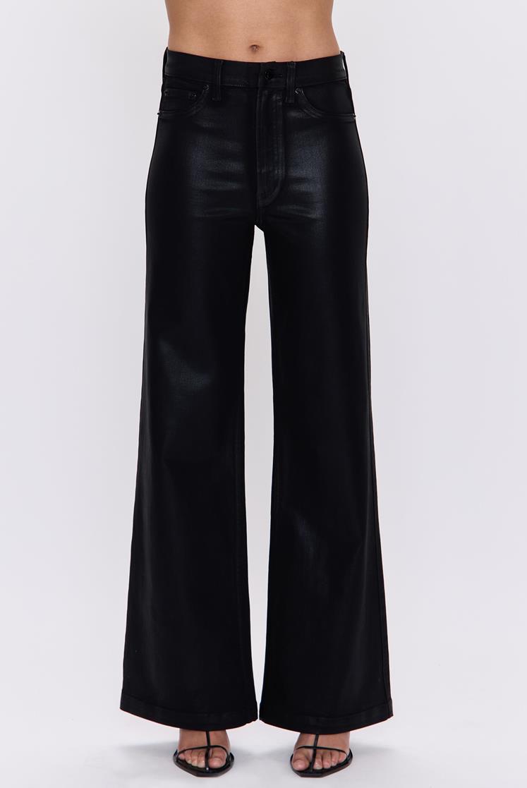 Lana High Rise Wide Leg - Coated Noir