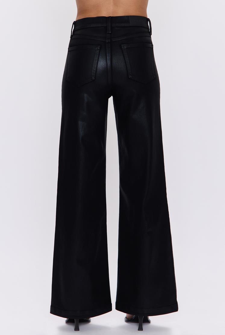 Lana High Rise Wide Leg - Coated Noir