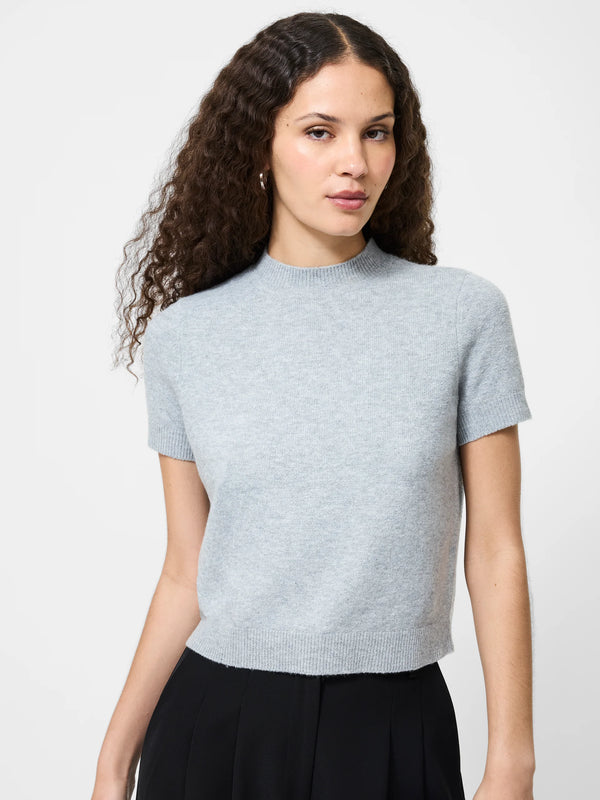 Vhari Mock Neck Knit Top - Grey
