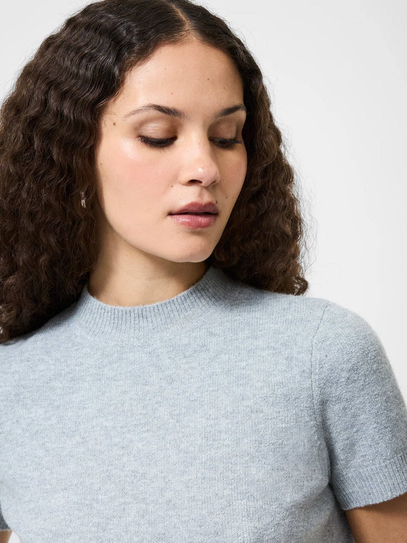 Vhari Mock Neck Knit Top - Grey