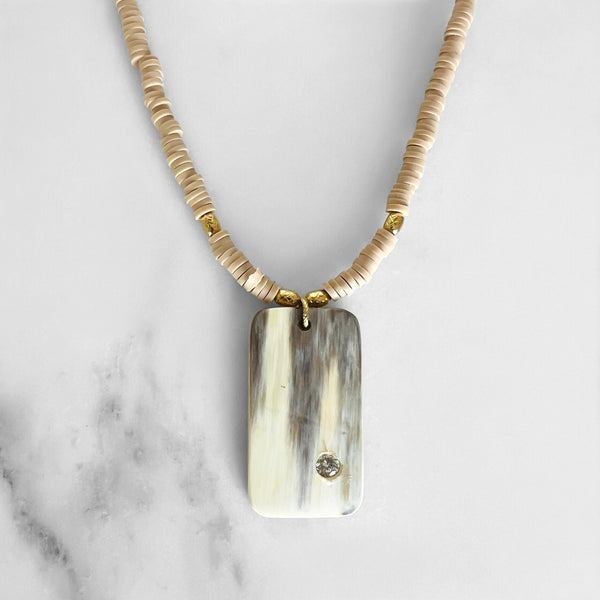 Tan Crystal Bone Necklace