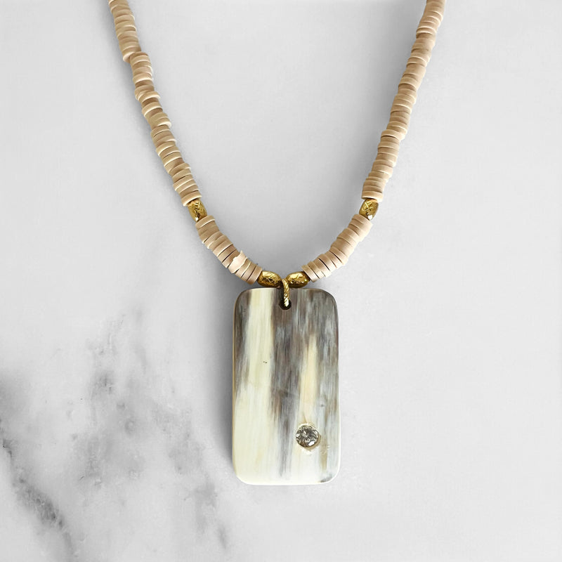 Tan Crystal Bone Necklace
