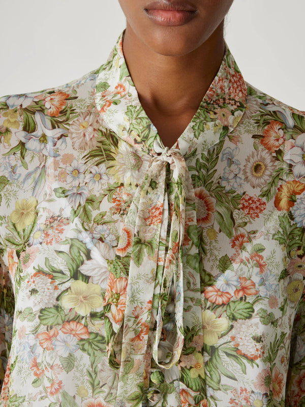 Floral Front Tie Blouse