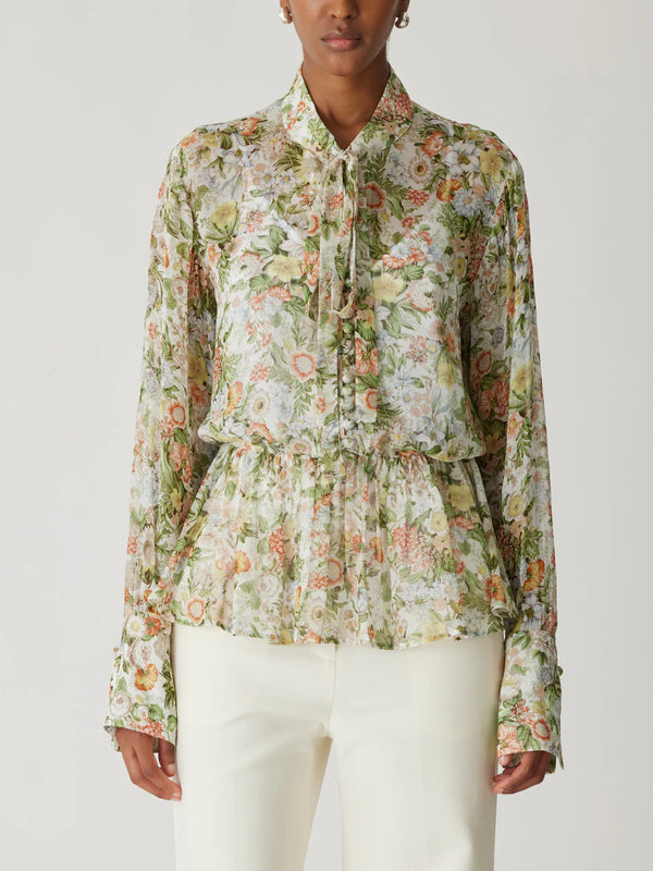 Floral Front Tie Blouse