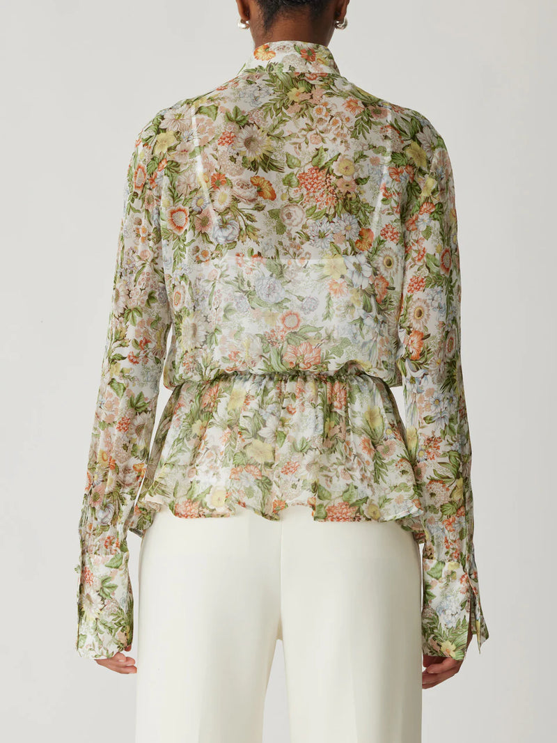 Floral Front Tie Blouse