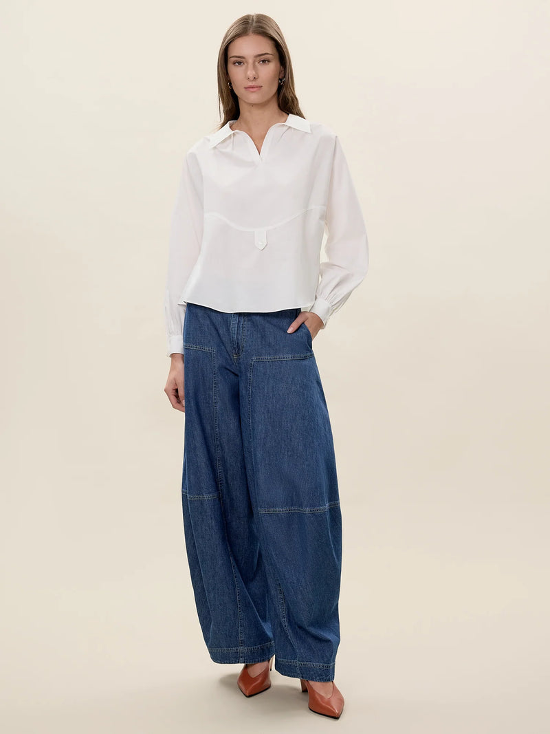 Aisley Poplin Shirt - Milk