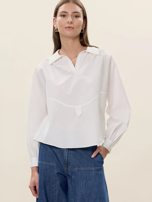 Aisley Poplin Shirt - Milk