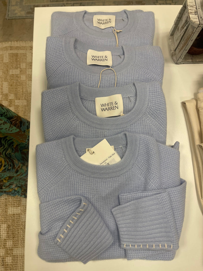 Cashmere Waffle Sweatshirt - Pale Mist