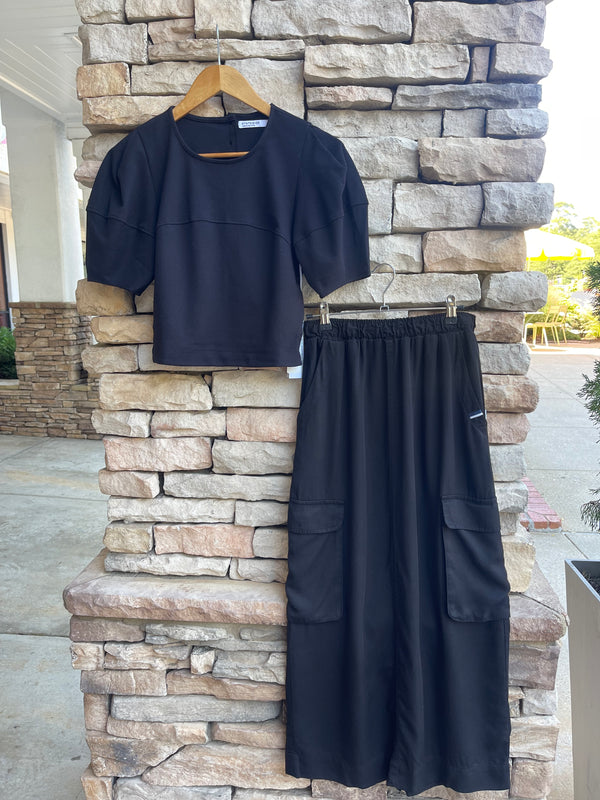 Twill Cargo Skirt - Black