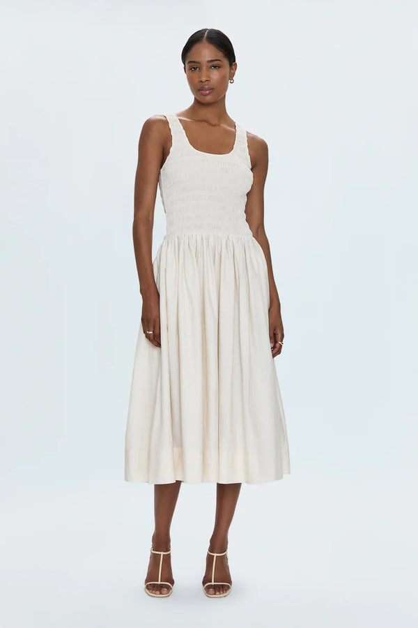 Alessia Smocked Dress - Shell