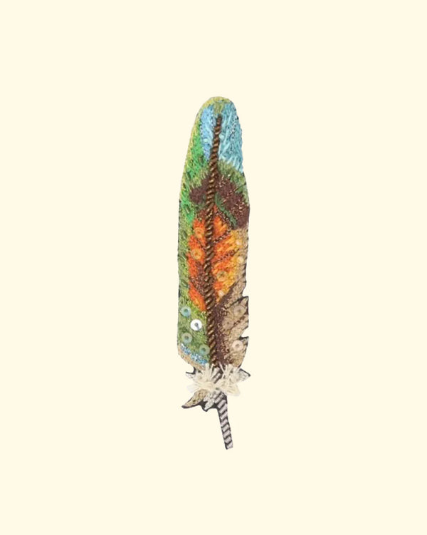 Lovebird Feather Brooch