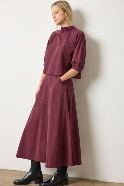 Seamed Maxi Skirt - Merlot