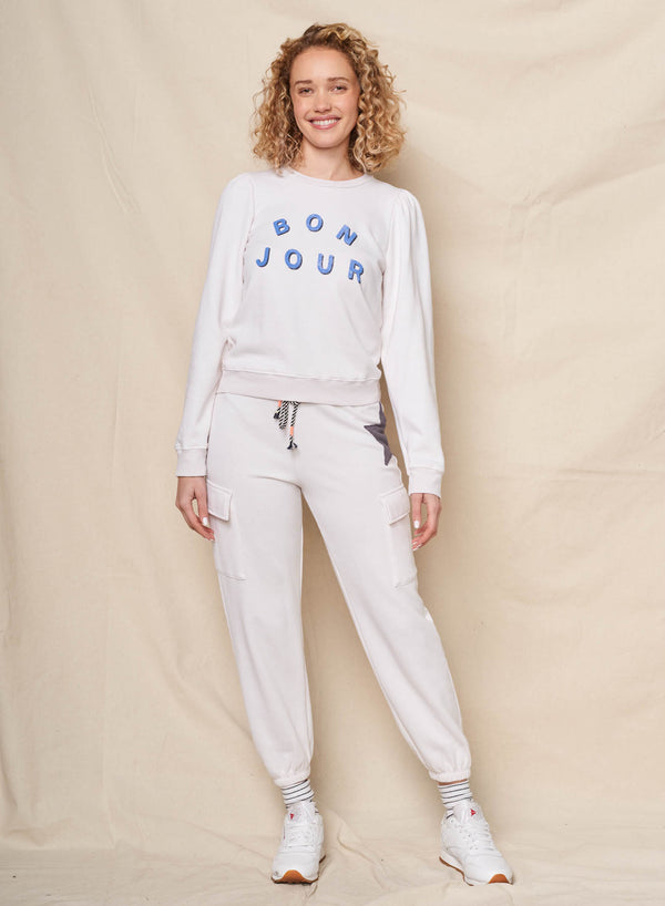 Bonjour Puff Sleeve Sweatshirt