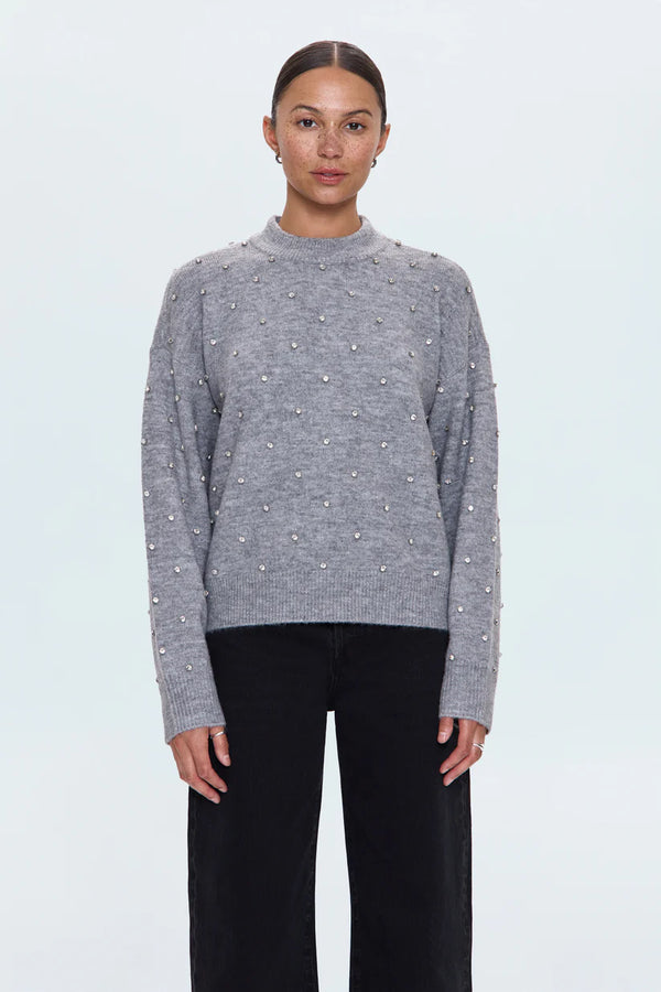 Aura Crew Neck Diamonte Sweater