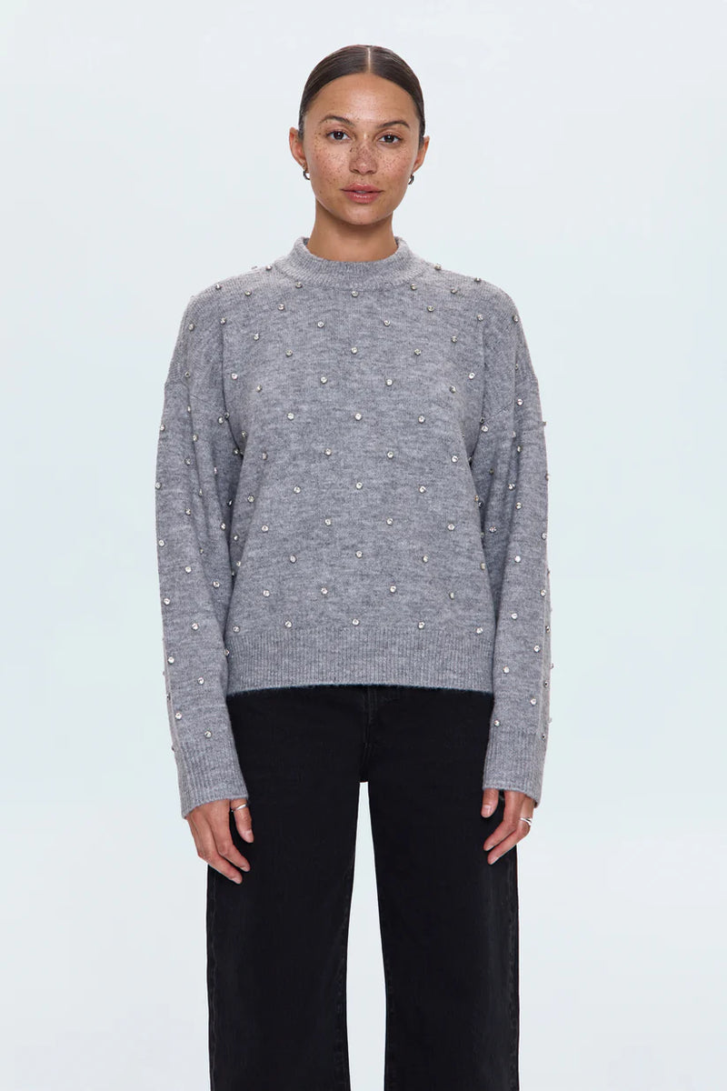 Aura Crew Neck Diamonte Sweater
