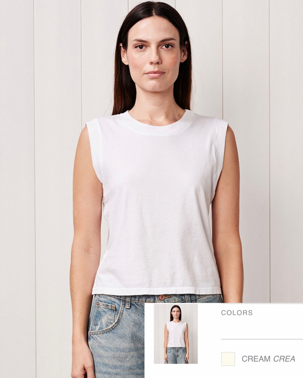 Cloud Jersey Muscle Tank - Cream