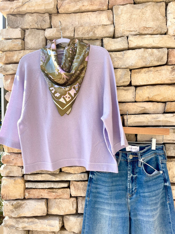 Elbow Sleeve Tee Sweater - Lilac Opal