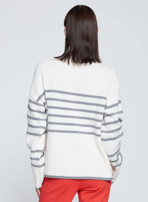 Striped Mock Neck Sweater