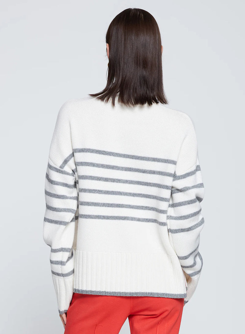 Striped Mock Neck Sweater