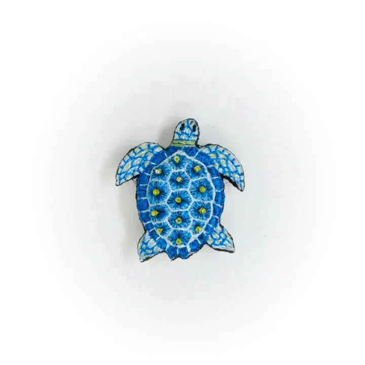 Blue Turtle Brooch