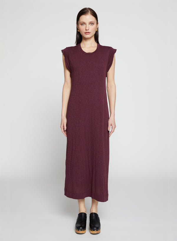 Supima Slub Scooped Hem Midi dress