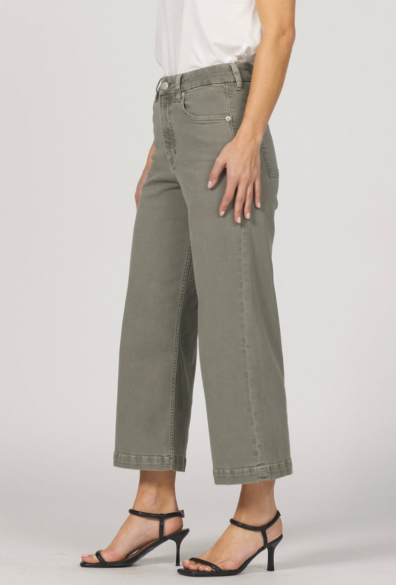 Audrey Wide Leg Jeans - Olive