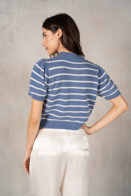 Stripe Short Sleeve Cardigan