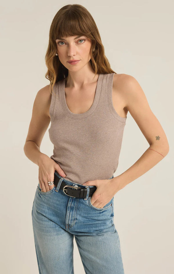 Sirena Tank in heather taupe