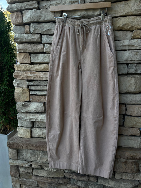 Stretch Cord Barrel Pant - Almond