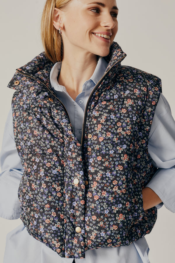 Floral Puffer Vest